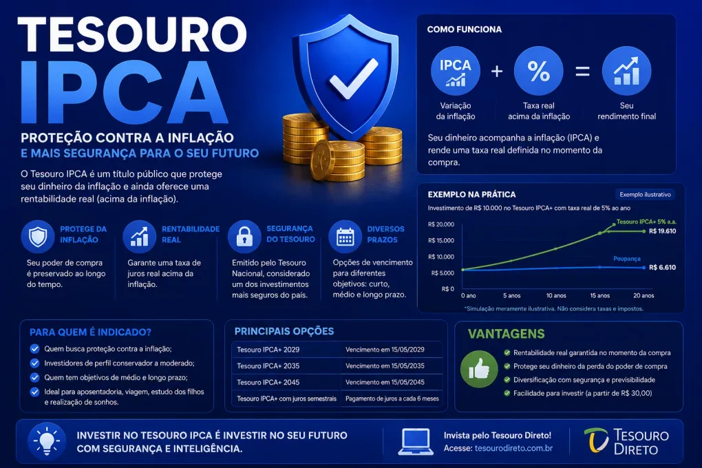 Tesouro IPCA+ em 2026: O Que É, Como Funciona e a Blindagem Contra a Inflação