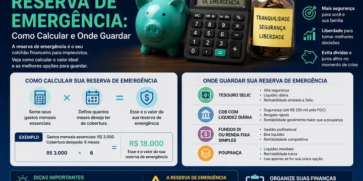 Ilustração representativa sobre Reserva de Emergência: O Que É, Quanto Juntar e Onde