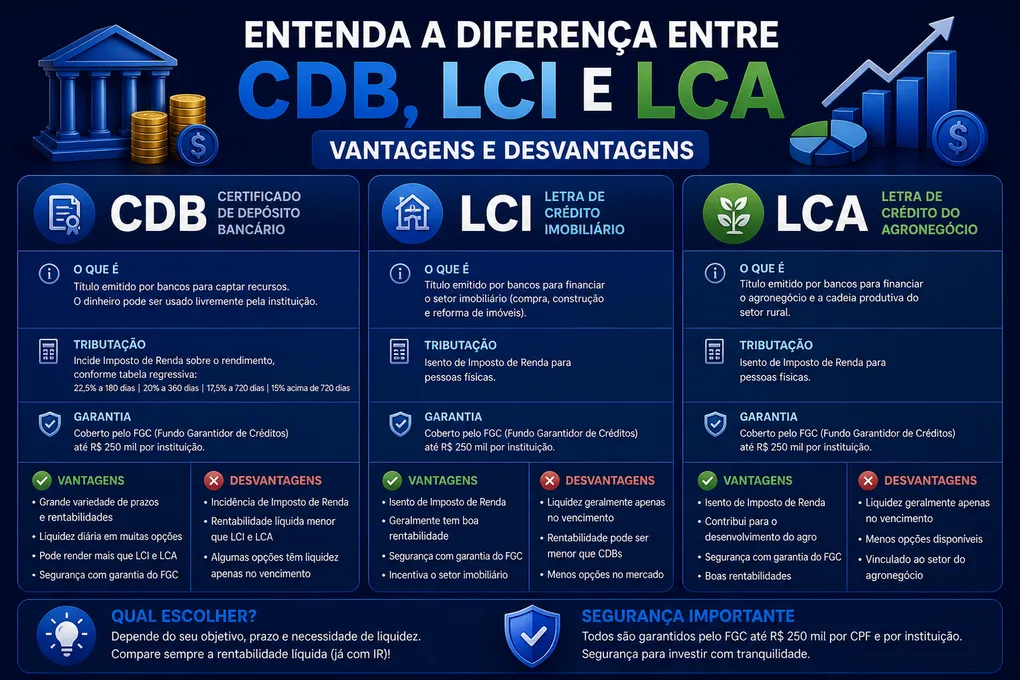CDB, LCI e LCA: Como Escolher o Melhor Título de Renda Fixa em 2026