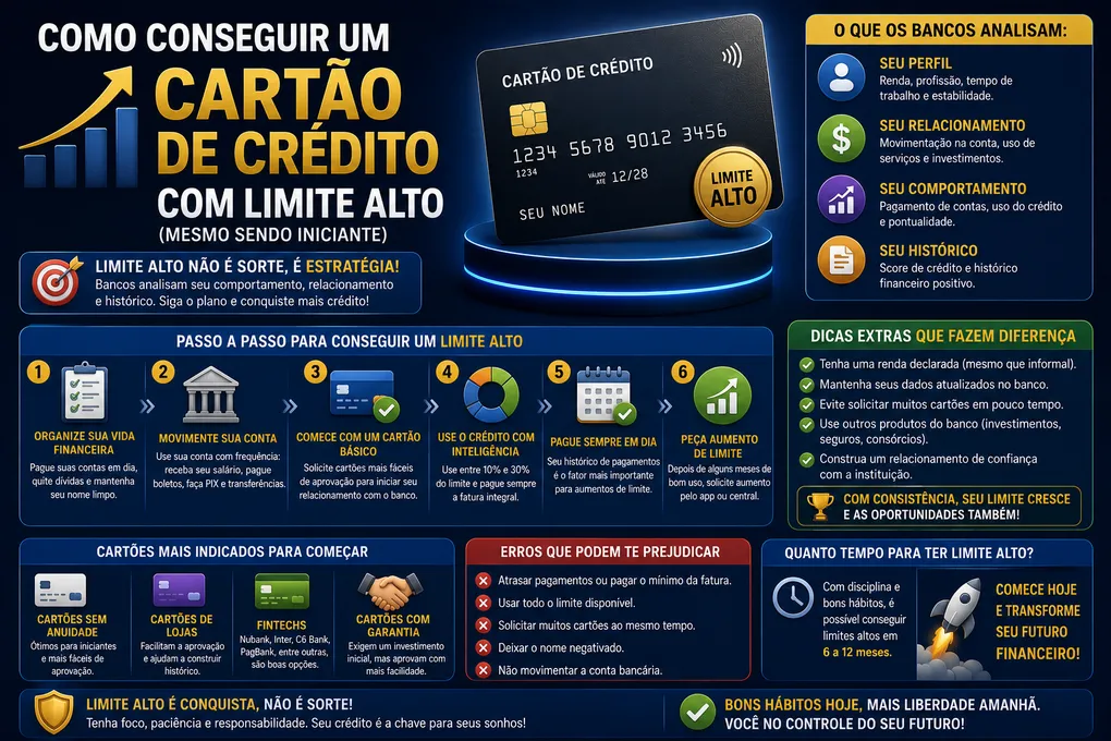 Como Conseguir um Cartão de Crédito com Limite Alto (Mesmo Sendo Iniciante)