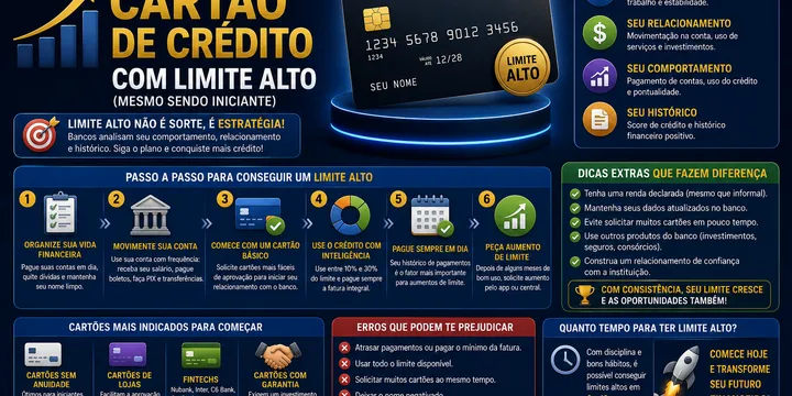 Como Conseguir um Cartão de Crédito com Limite Alto (Mesmo Sendo Iniciante)