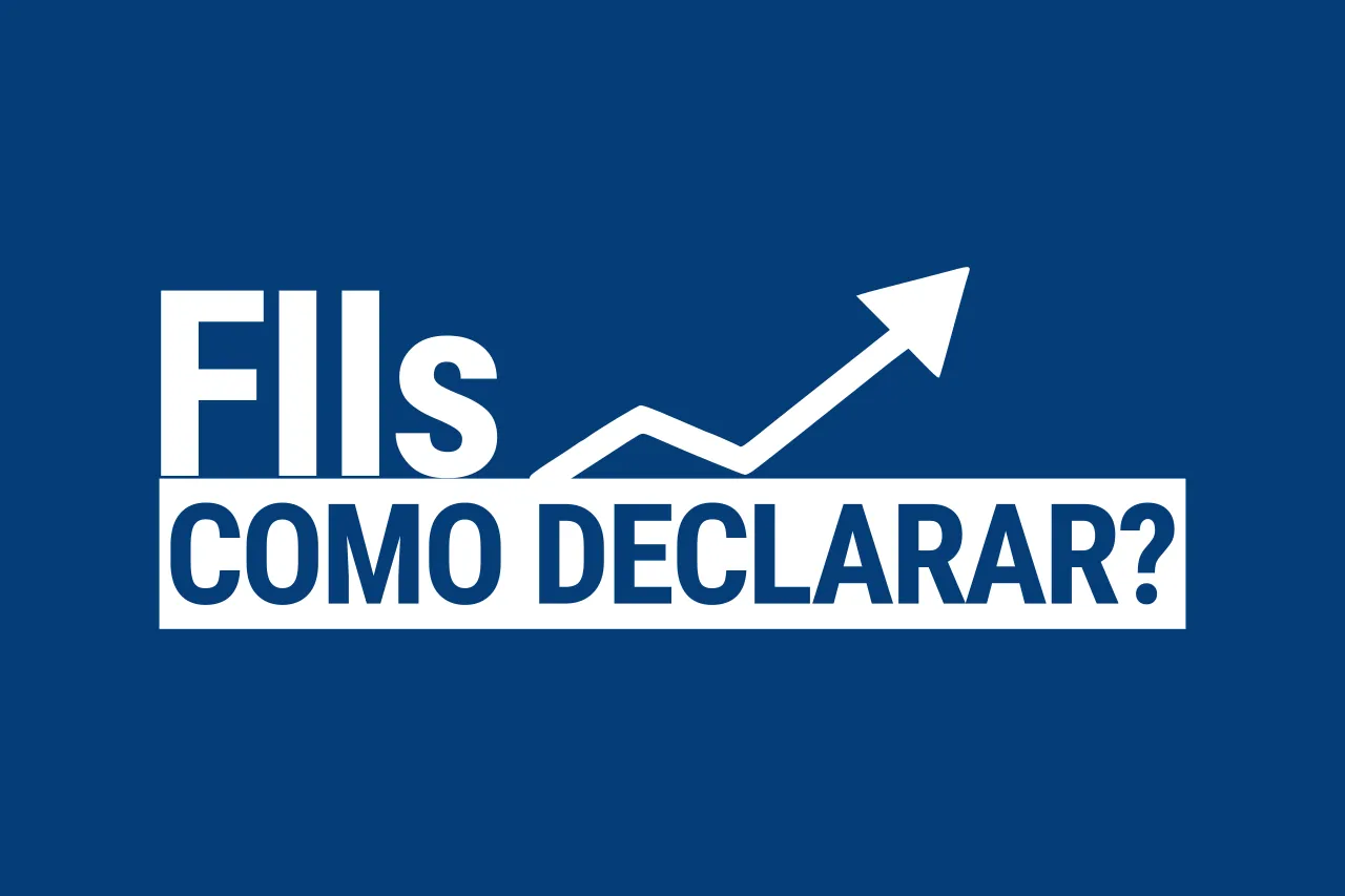 Ilustração sobre fundos imobiliários com prédios e gráficos de rendimentos