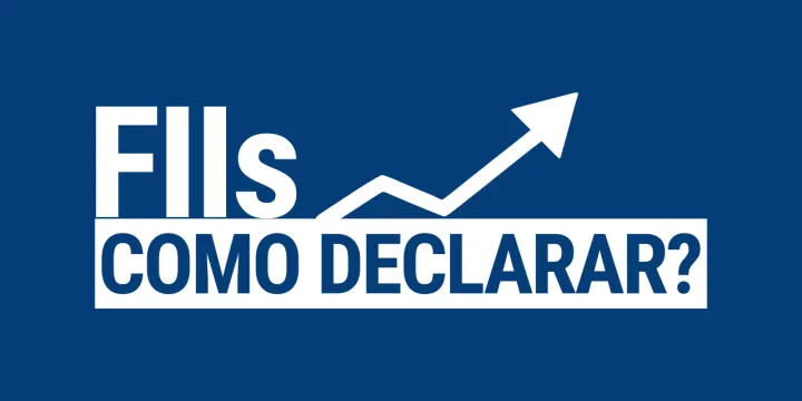 Ilustração sobre fundos imobiliários com prédios e gráficos de rendimentos