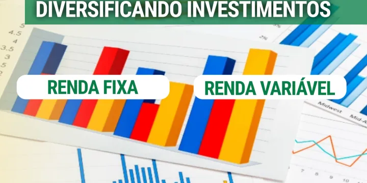 Gráfico mostrando diversificação de investimentos em renda fixa e variável