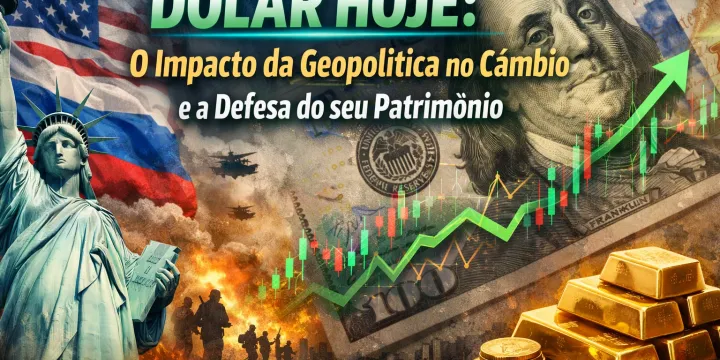 Cédulas de dólar e gráficos indicativos de câmbio internacional