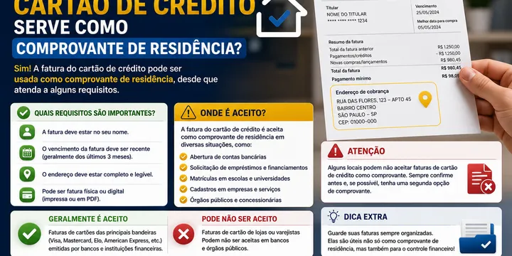 Fatura de Cartão de Crédito Serve Como Comprovante de Residência? Saiba as Regras