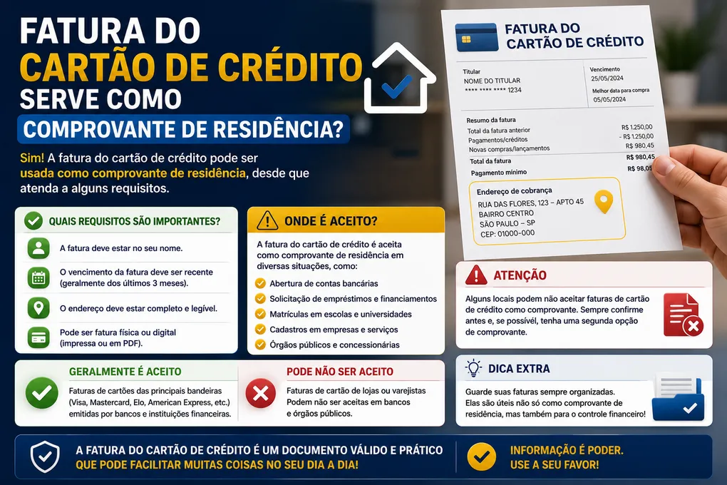 Fatura de Cartão de Crédito Serve Como Comprovante de Residência? Saiba as Regras