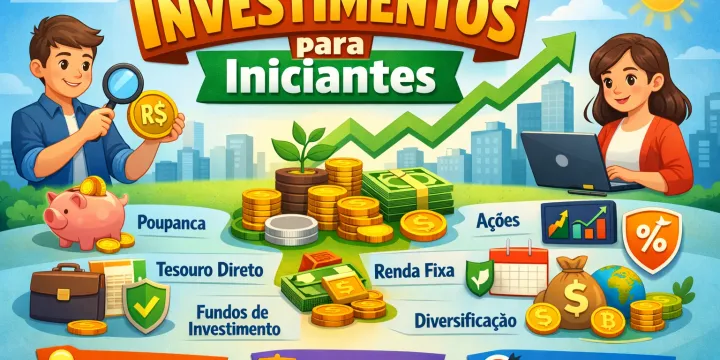 Ilustração representativa sobre Qual o Melhor Investimento Para Iniciantes? (Guia Completo)