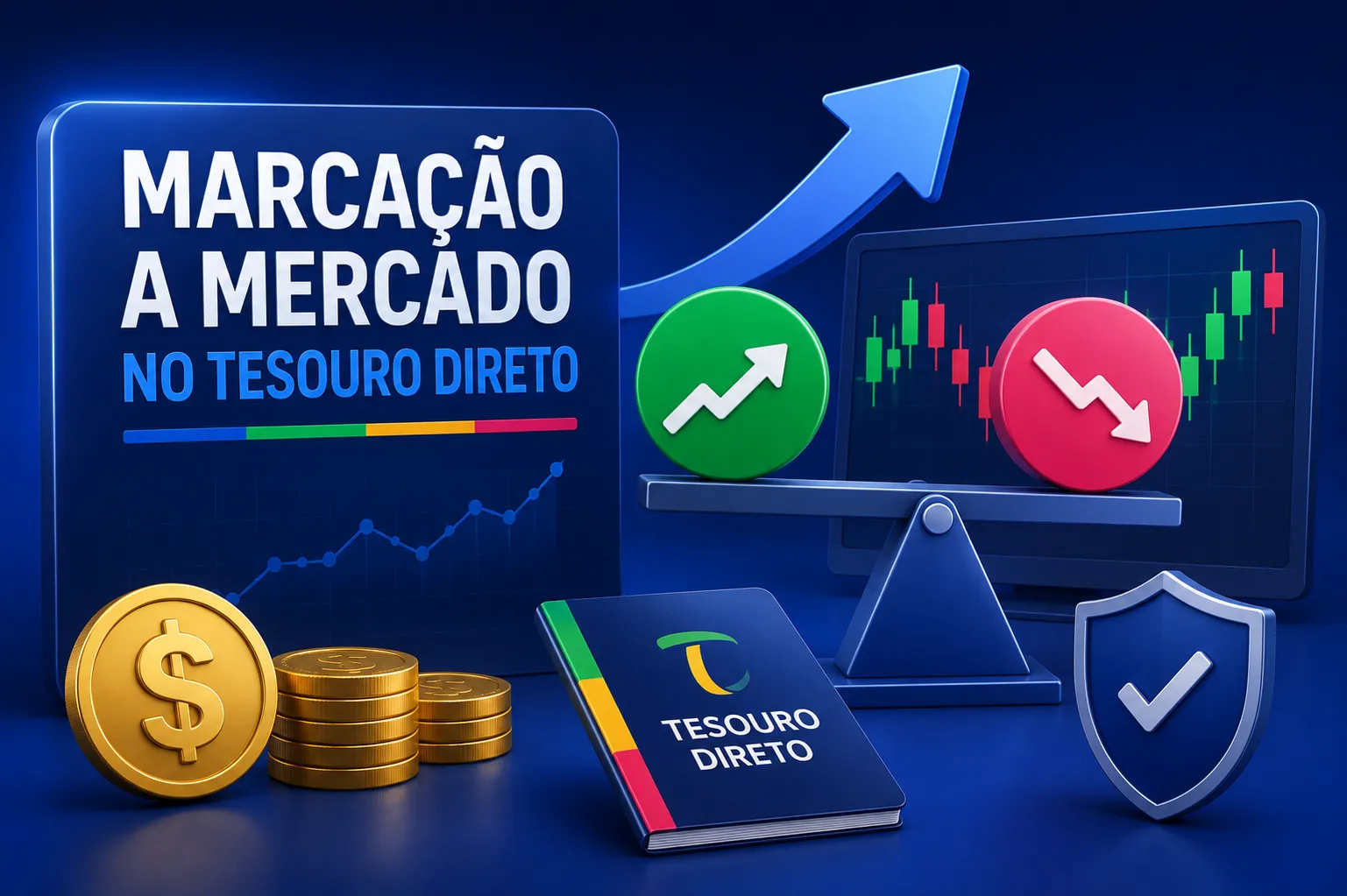 Ilustração conceitual de investimentos em renda fixa e títulos públicos