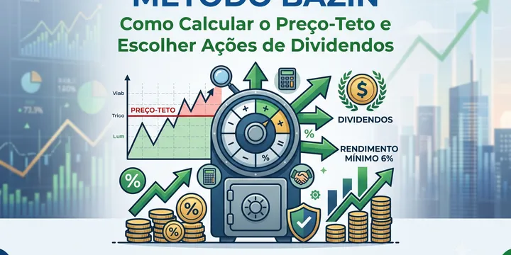 Painel de cotações da Bolsa de Valores com gráficos de ações e análise técnica