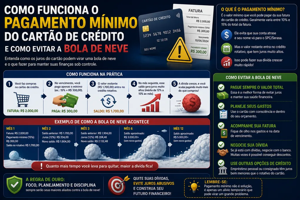 Ilustração de uma calculadora e notas de dinheiro simbolizando juros de cartão de crédito