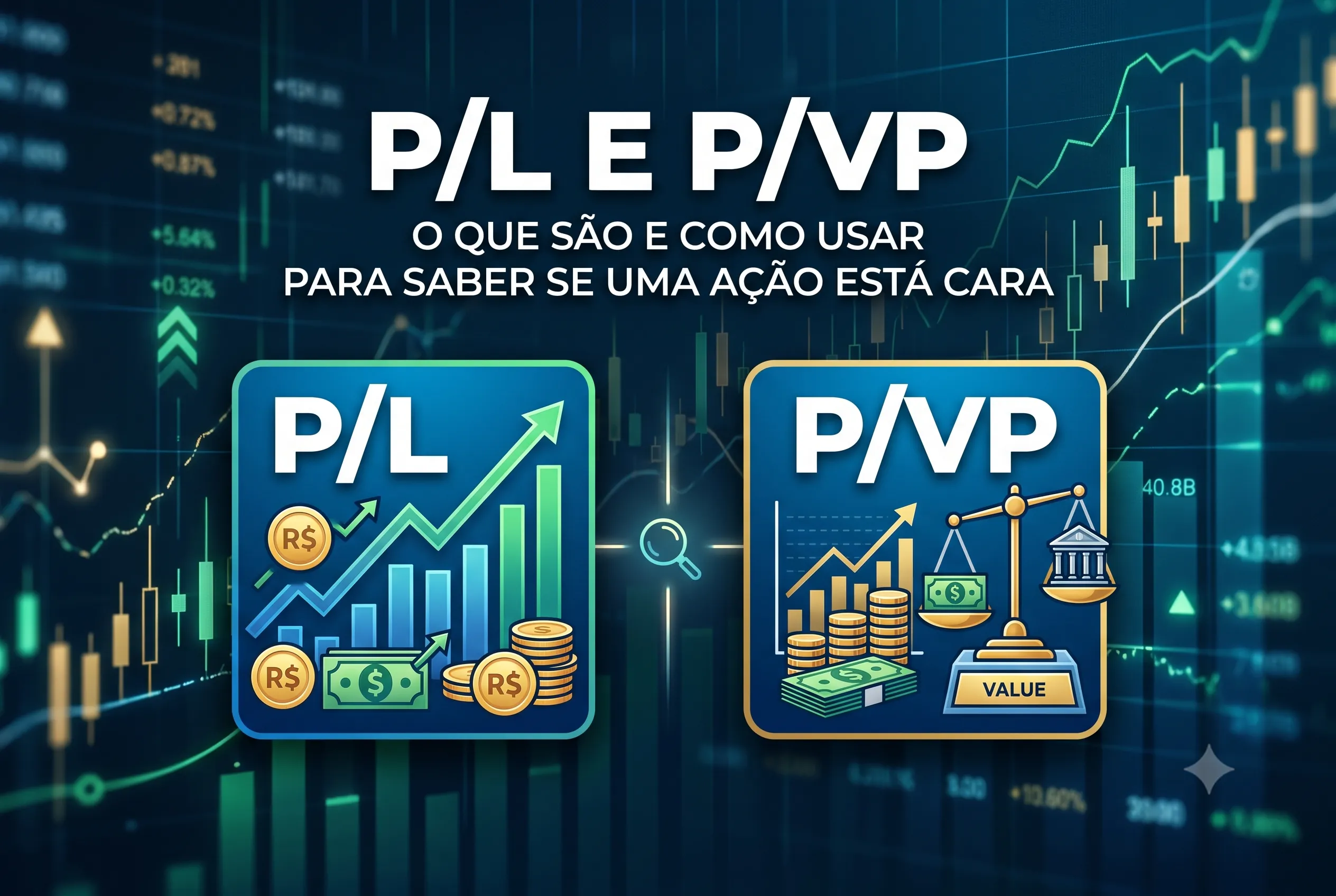 Ilustração representativa sobre P/L e P/VP: O que são e como usar para saber se uma ação
