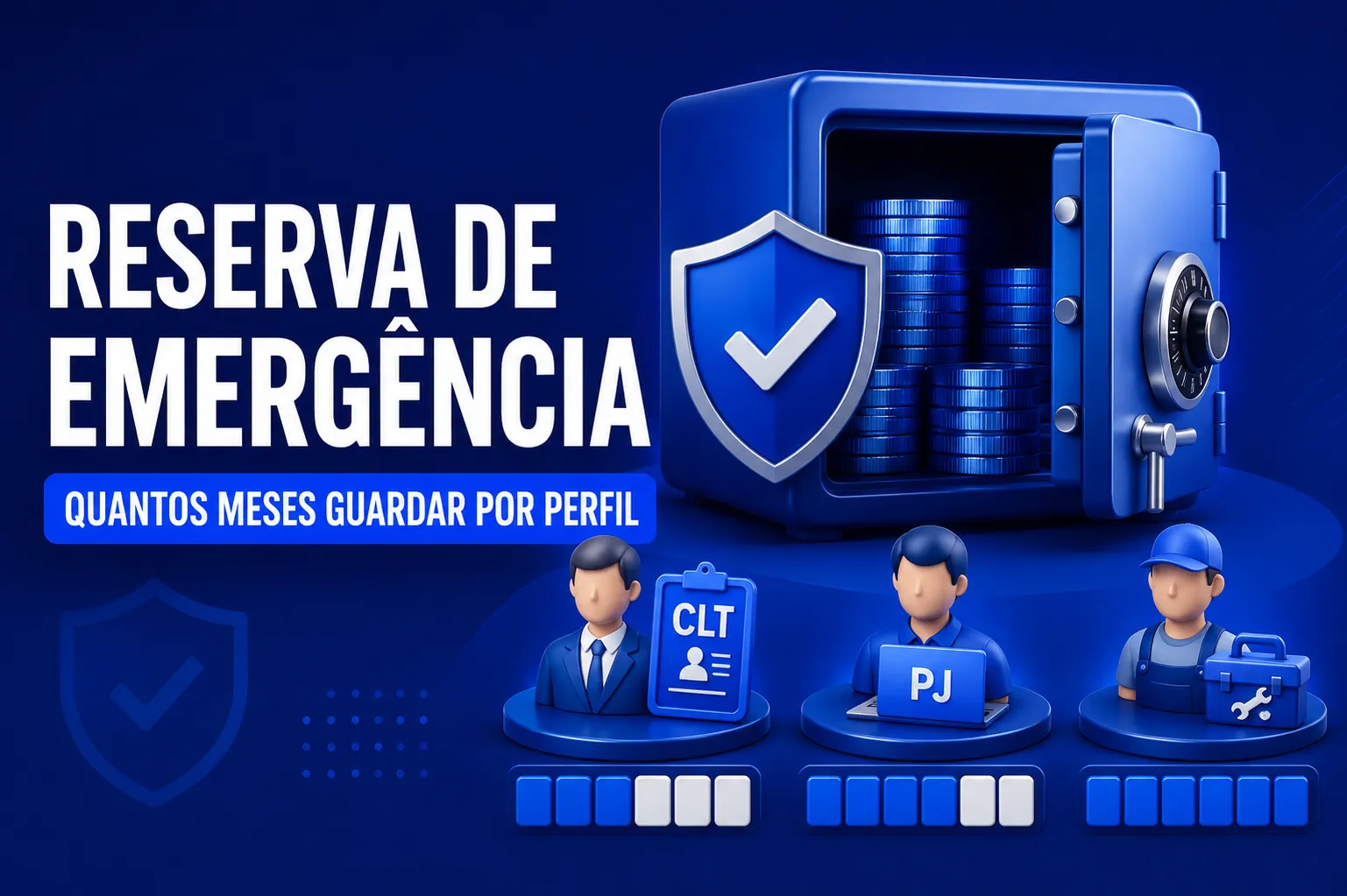 Ilustração representativa sobre Reserva de Emergência: Quantos Meses Guardar por Perfil (CLT, PJ, Autônomo)