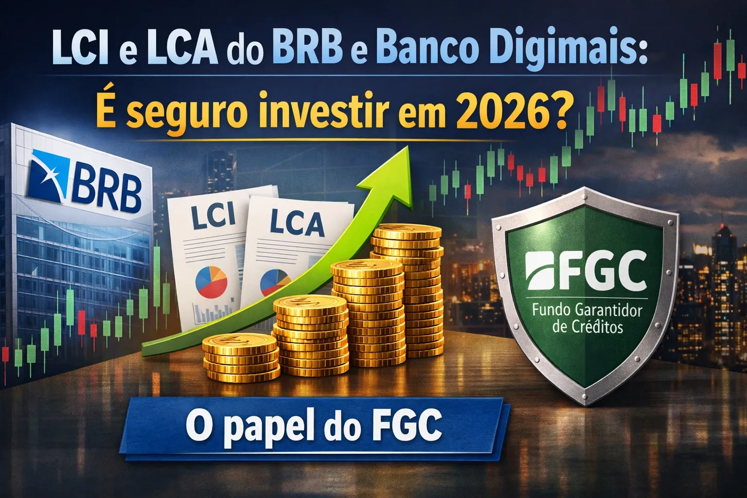 Ilustração conceitual de investimentos em renda fixa e títulos públicos