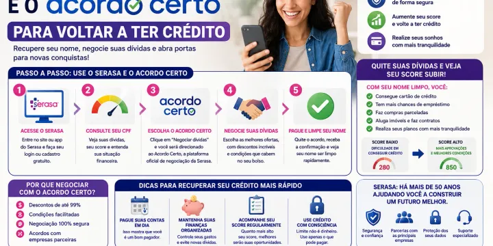 Como Usar o Serasa e o Acordo Certo para Voltar a Ter