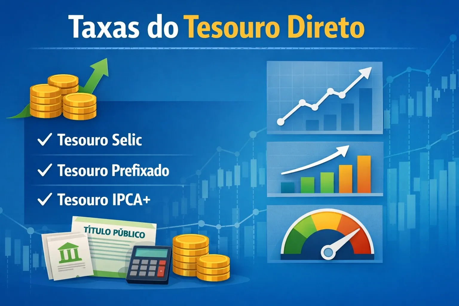 Ilustração conceitual de investimentos em renda fixa e títulos públicos
