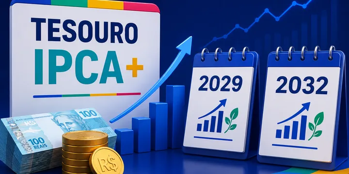 Ilustração conceitual de investimentos em renda fixa e títulos públicos
