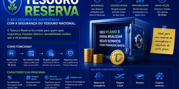 Ilustração conceitual de investimentos em renda fixa e títulos públicos